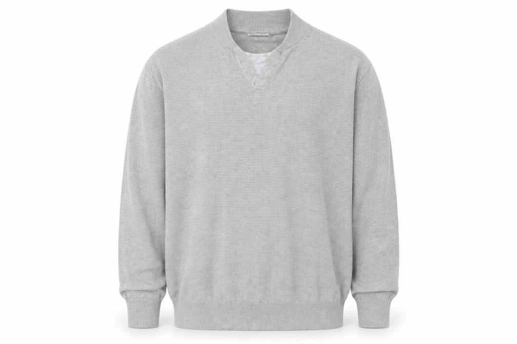 Front view of George men’s grey pullover sweatshirt, size M