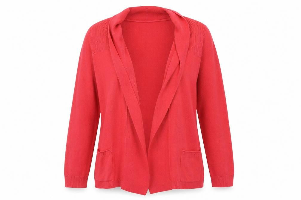 Front view of BHS women’s pink cape jumper, size UK 18
