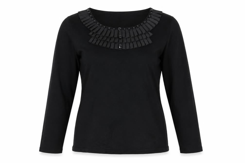 Front view of Bonmarché women’s black jumper, size M