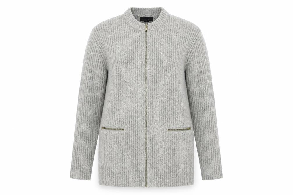 Front view of Atmosphere women’s grey jacket coat, size UK 10