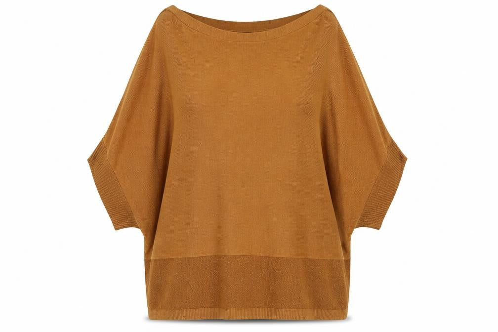 Front view of Bunoh women’s brown jumper, size M