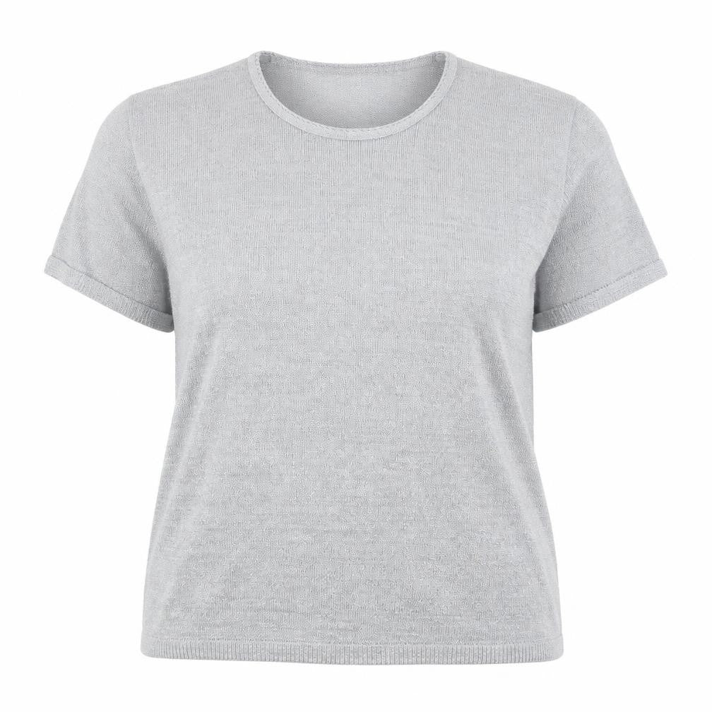 Front view of katharine hart women’s grey jumper, size UK 20