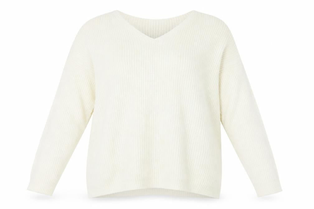 Front view of Boohoo women’s ivory jumper, size UK 16