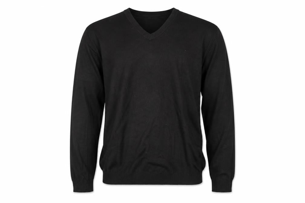 Front view of Burton men’s black houndstooth jumper, size XL