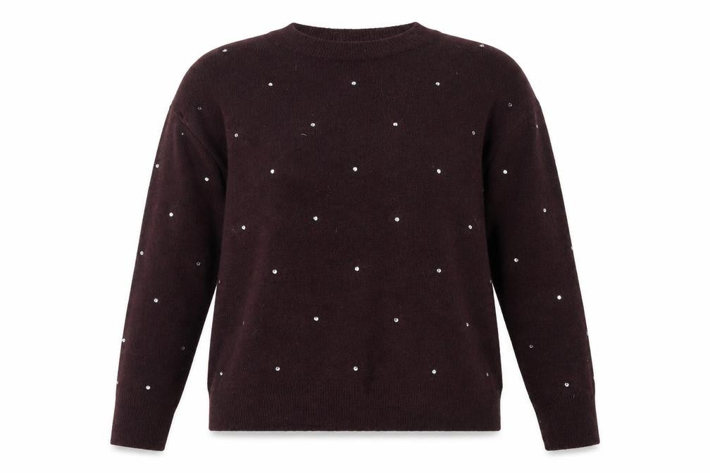Front view of H&M women’s purple jumper, size M
