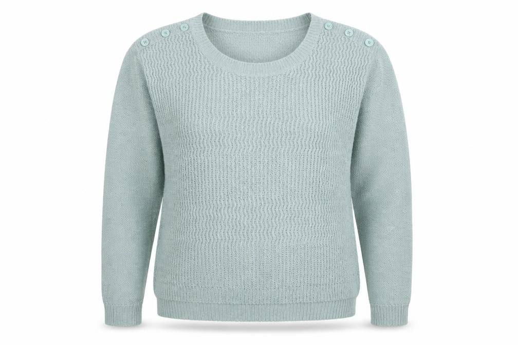 Front view of Tu women’s green knit jumper, size UK 14