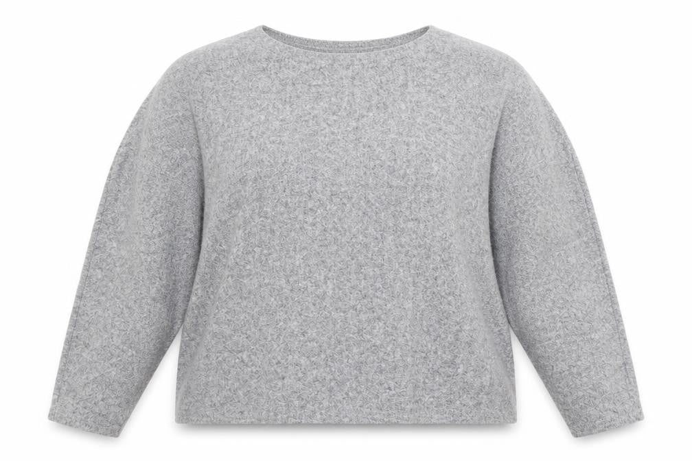 Front view of H&M women’s grey knit jumper, size L