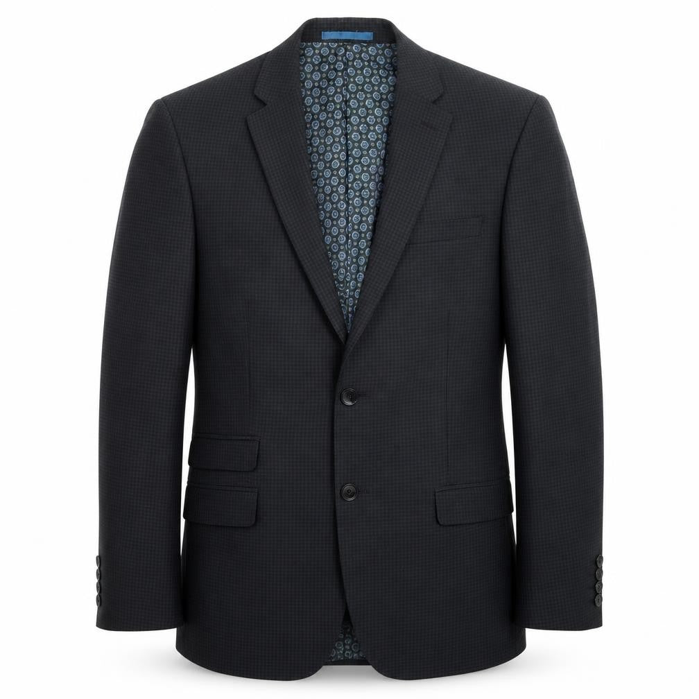 Front view of ONESIX5IVE men’s grey houndstooth jacket suit jacket, size 36
