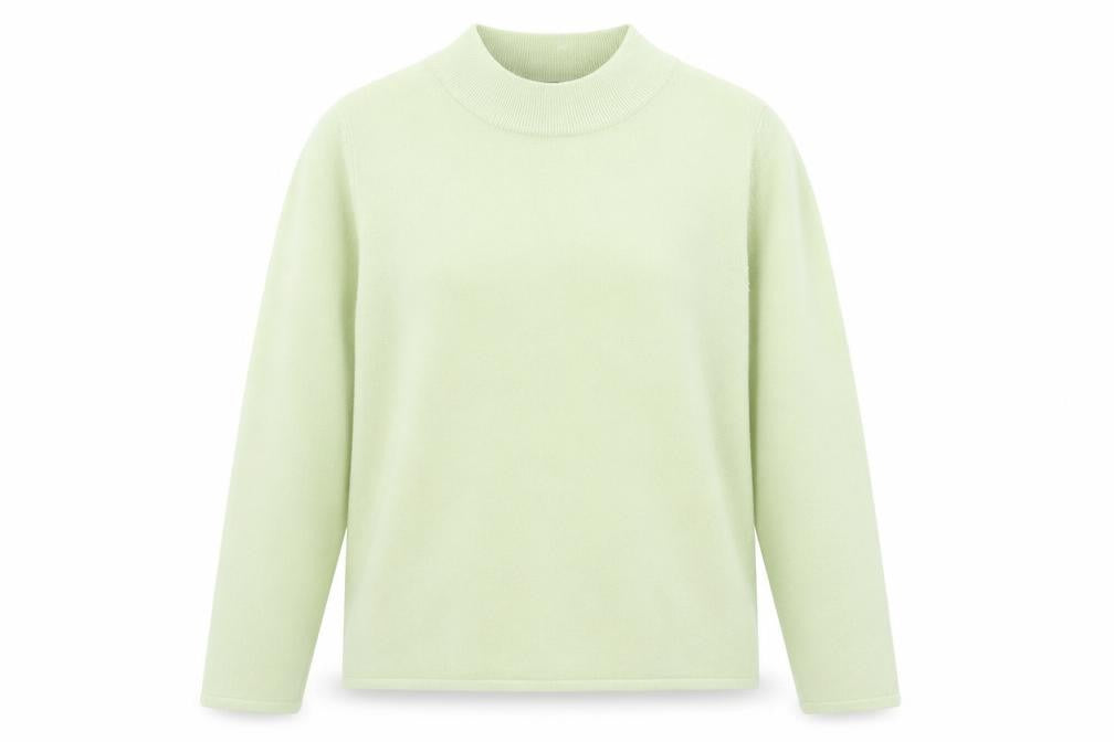 Front view of Bonmarché women’s green knit jumper, size S