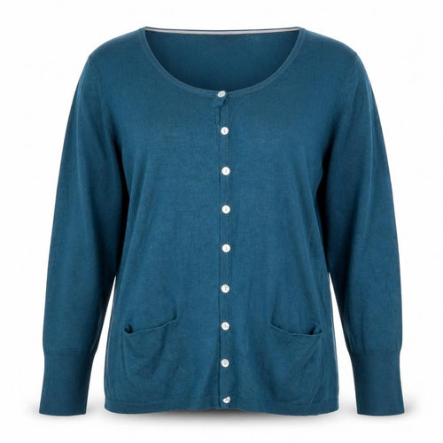 C&A Womens Blue  Knit Cardigan Jumper Size M