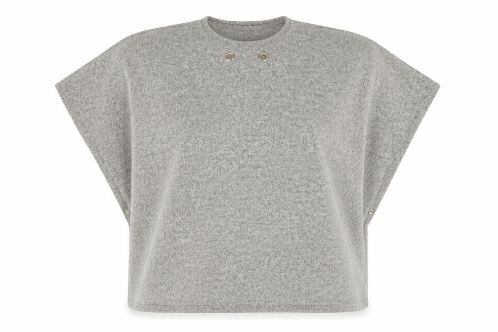 Front view of Izabel women’s beige basic t-shirt, size UK 8
