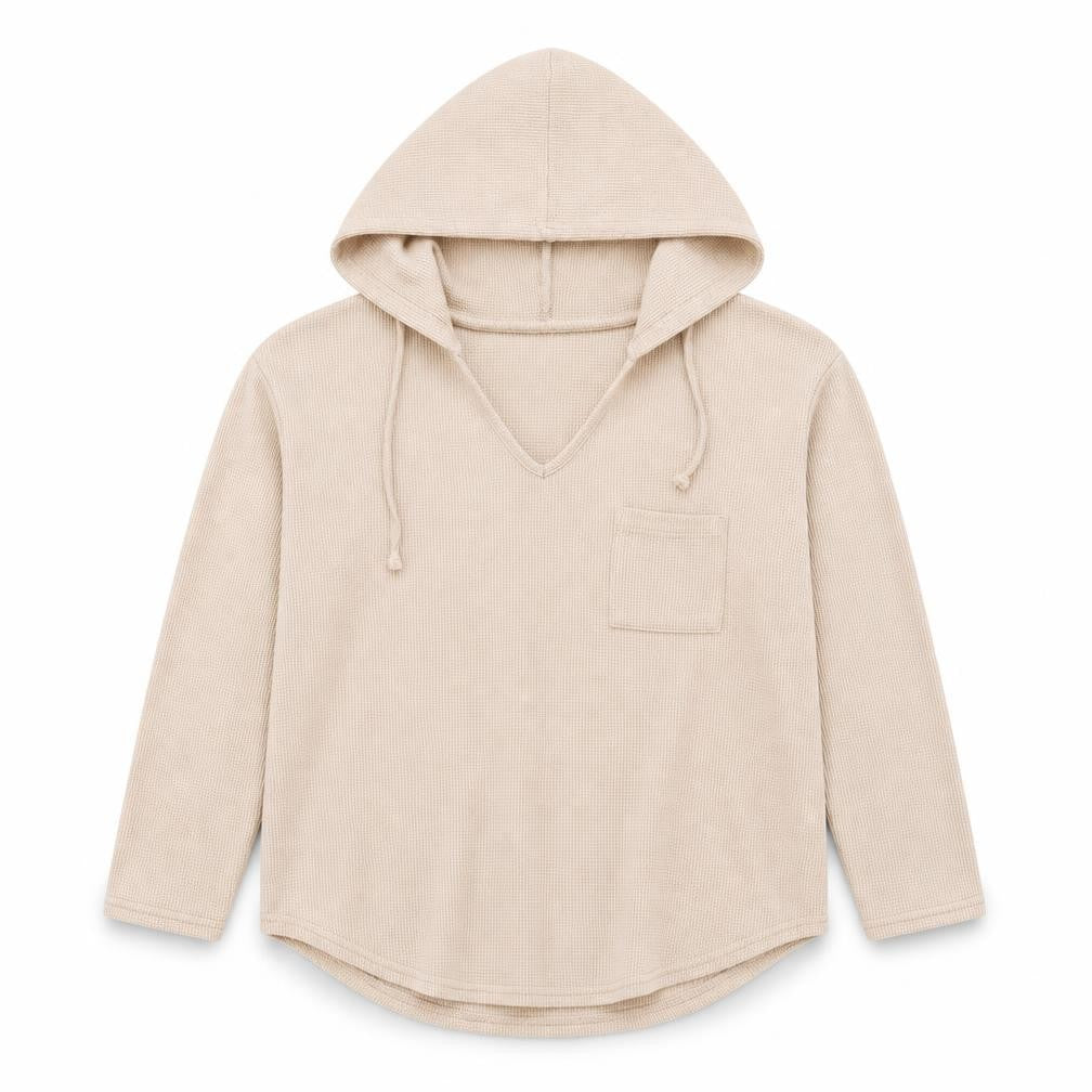 Front view of SHEIN women’s pink pullover hoodie, size L