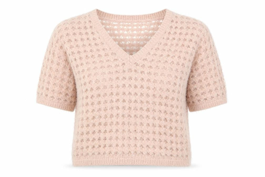 Front view of Next women’s pink knit jumper, size M