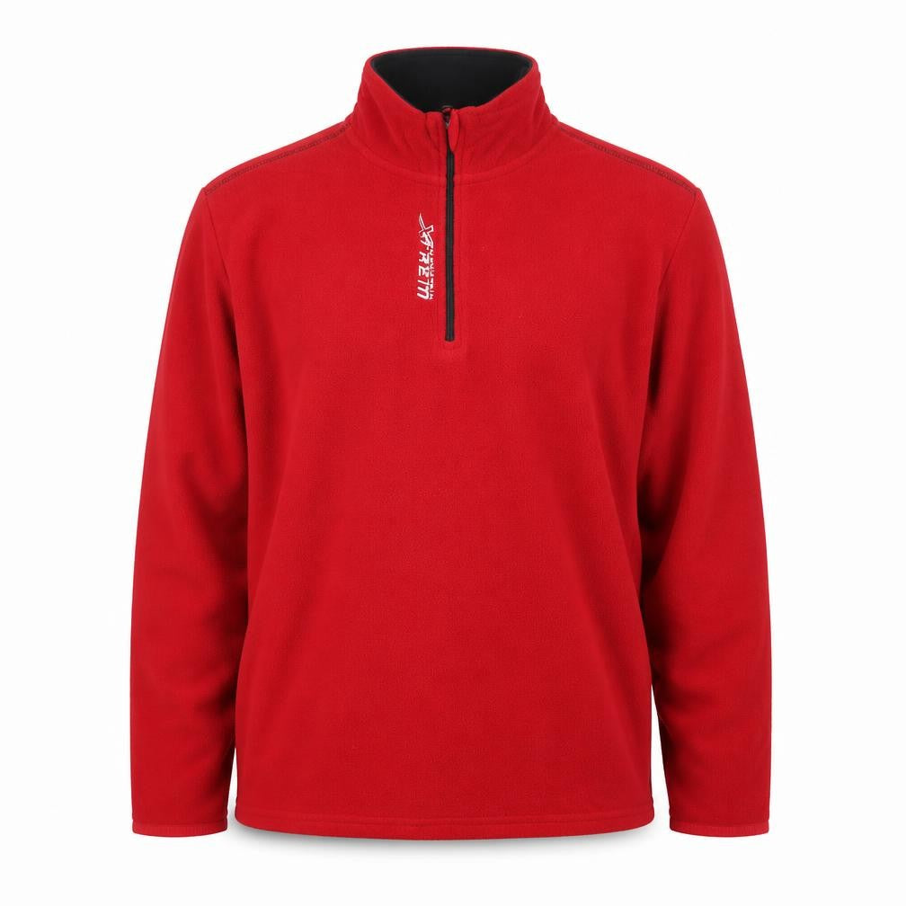 Front view of Atlas men’s red pullover sweatshirt, size M
