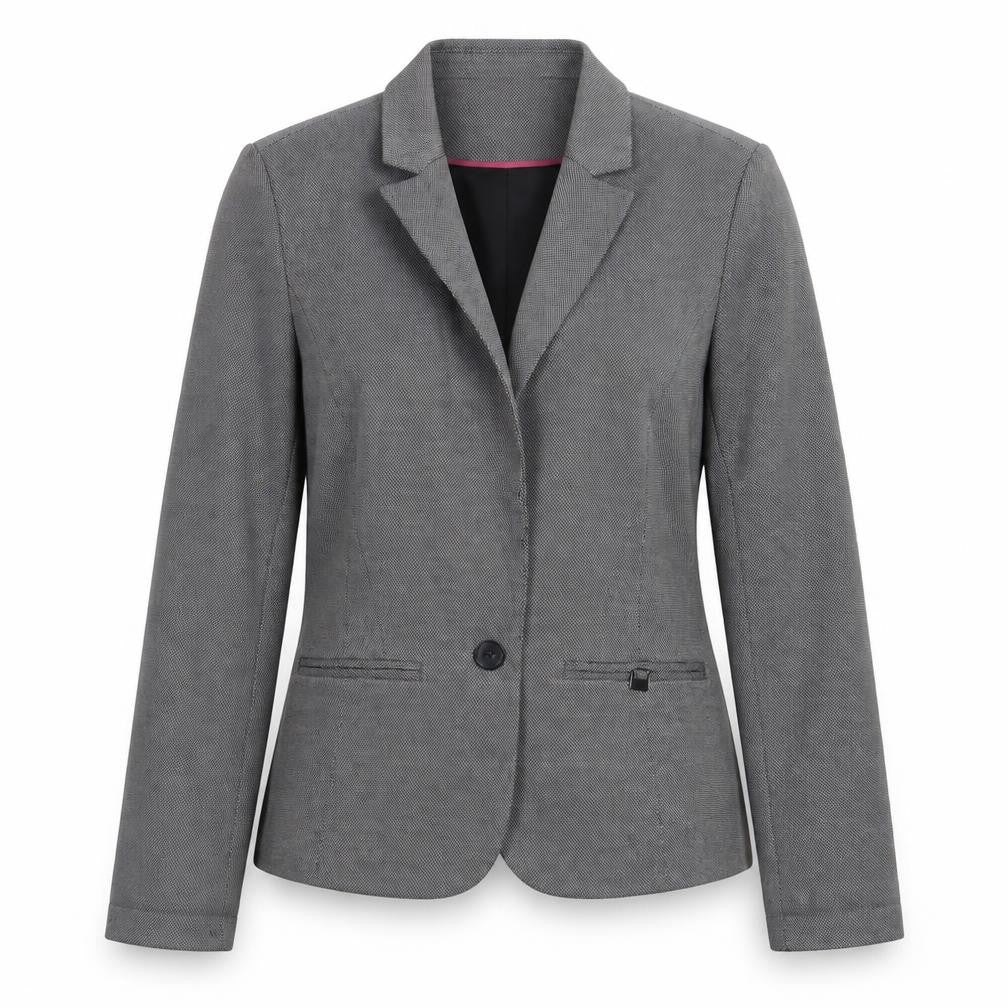 Front view of Primark women’s grey jacket, size UK 10