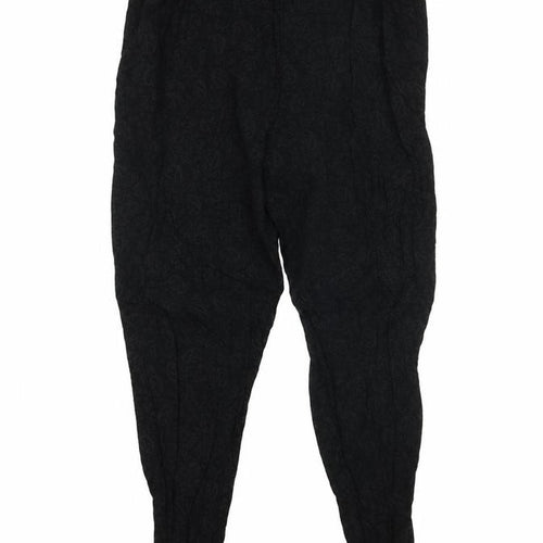 Zara Womens Black Paisley  Trousers  Size 36 L28 in