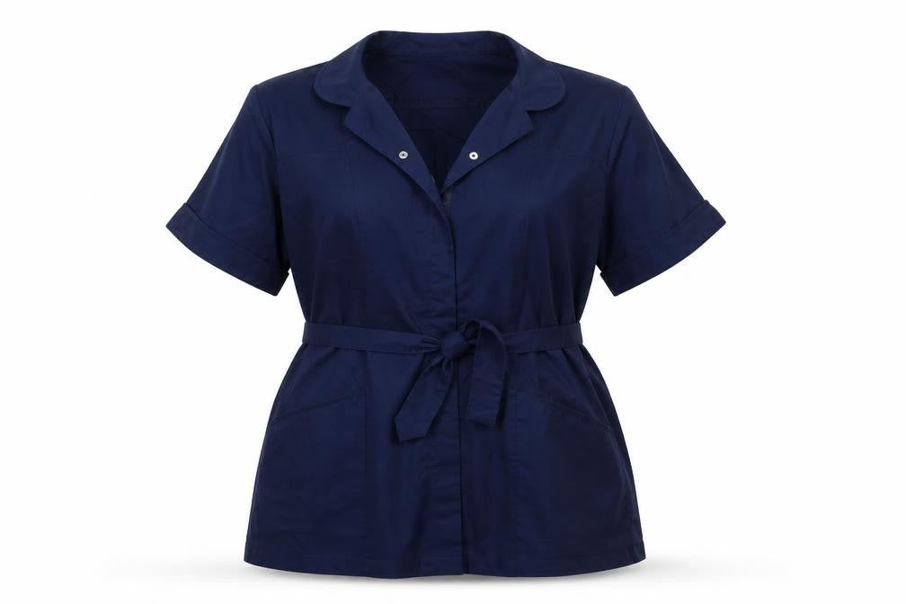 Front view of Boyd Cooper women’s blue basic t-shirt, size UK 16