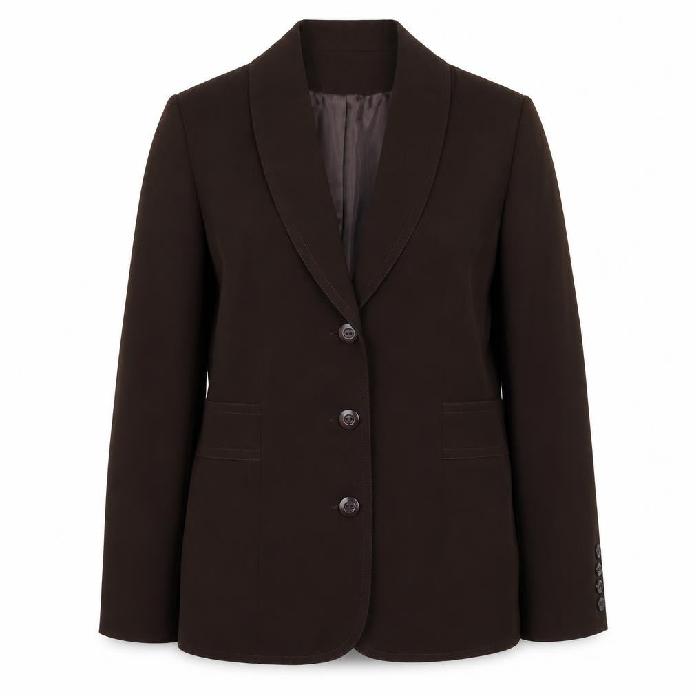 Front view of Nightingales women’s brown jacket blazer, size UK 12