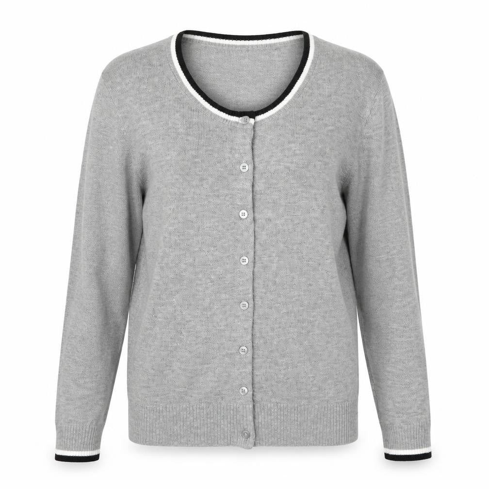 Front view of Gap women’s grey cardigan jumper, size M