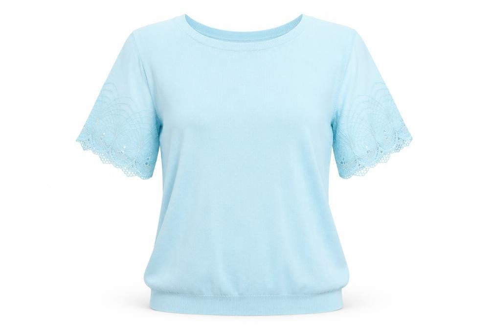 Bonmarché Womens Blue Basic T-Shirt Size S