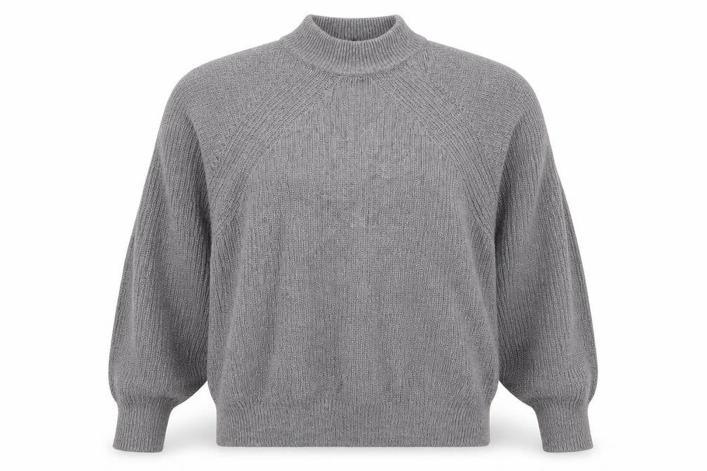 Front view of H&M women’s grey knit jumper, size M