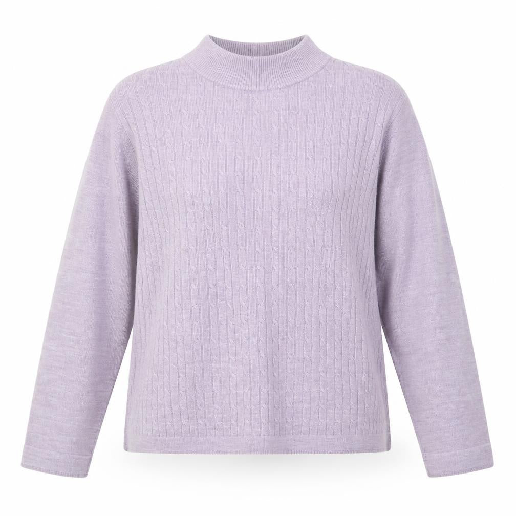 Front view of Bonmarché women’s purple knit jumper, size M