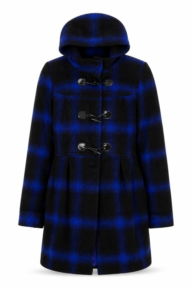 Front view of Be Beau women’s black parka coat, size UK 8