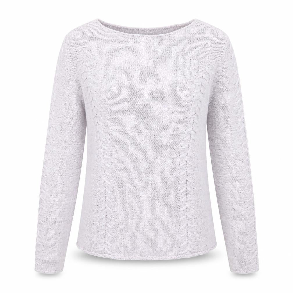 Front view of Kaliko women’s pink jumper, size UK 14