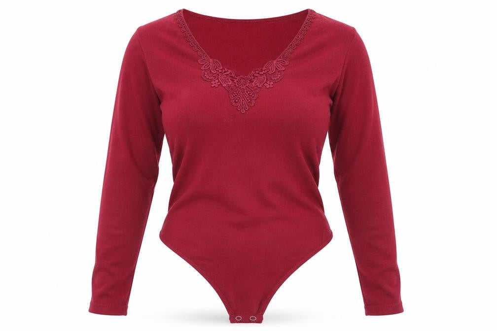 Front view of Para women’s pink bodysuit one-piece, size L