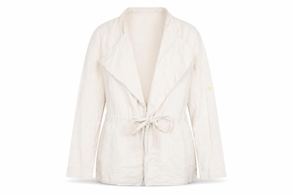 Front view of OXXO women’s beige jacket, size M