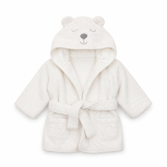 Front view of V by Very girls’ white solid kaftan robe, size 3-6, months