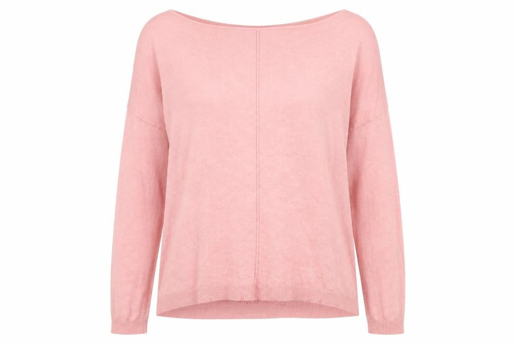 Front view of Atmosphere women’s pink knit jumper, size UK 12