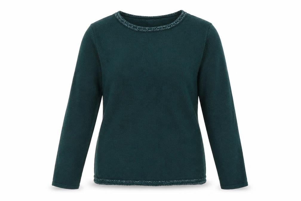 Front view of Anna Rose women’s green knit jumper, size S