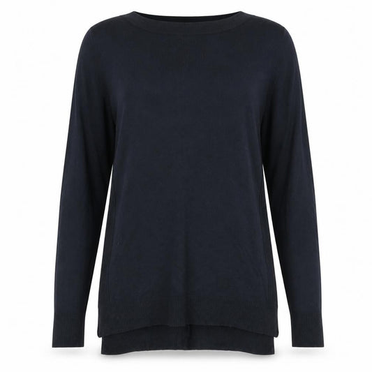 Front view of F&F women’s blue knit jumper, size UK 8