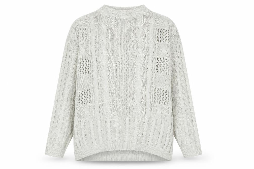 Front view of Preworn women’s beige jumper, size M