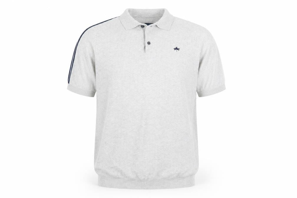 Front view of Easy men’s grey polo, size M