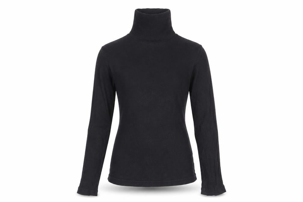Front view of feva diva girls’ black basic t-shirt, size 9-10, years