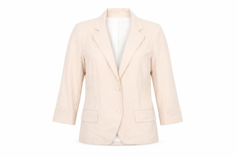 Front view of Marks & Spencer women’s pink jacket blazer, size UK 10