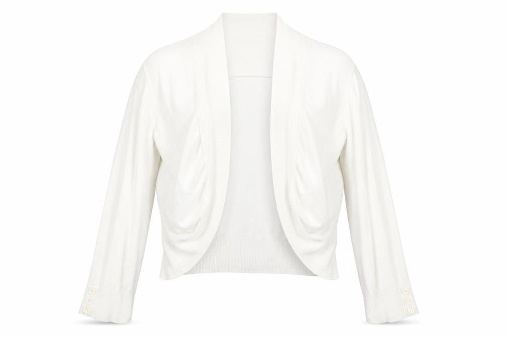 Front view of Wallis women’s white cape jumper, size L