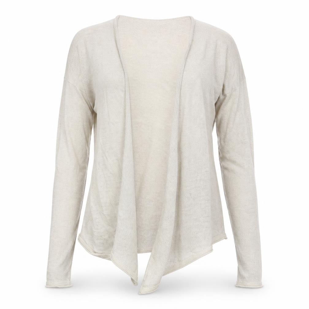 Front view of Sensitive women’s beige wrap jumper one size