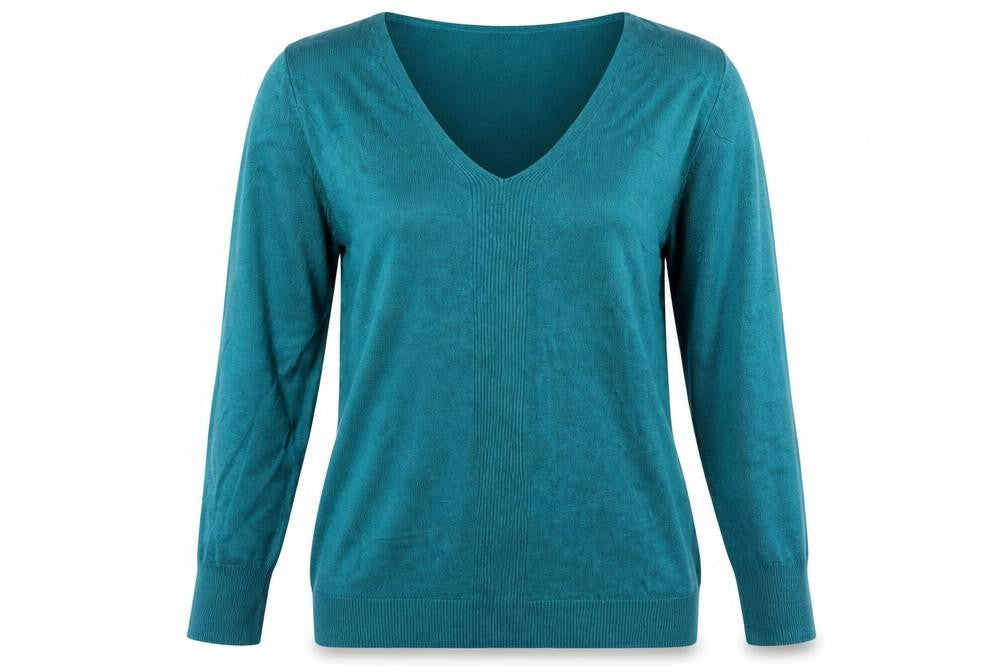 Front view of Primark women’s green pullover sweatshirt, size UK 10
