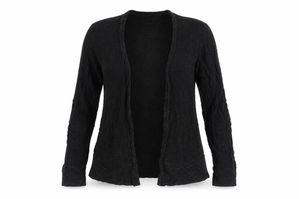 Front view of Gap women’s black rayon wrap jumper, size M