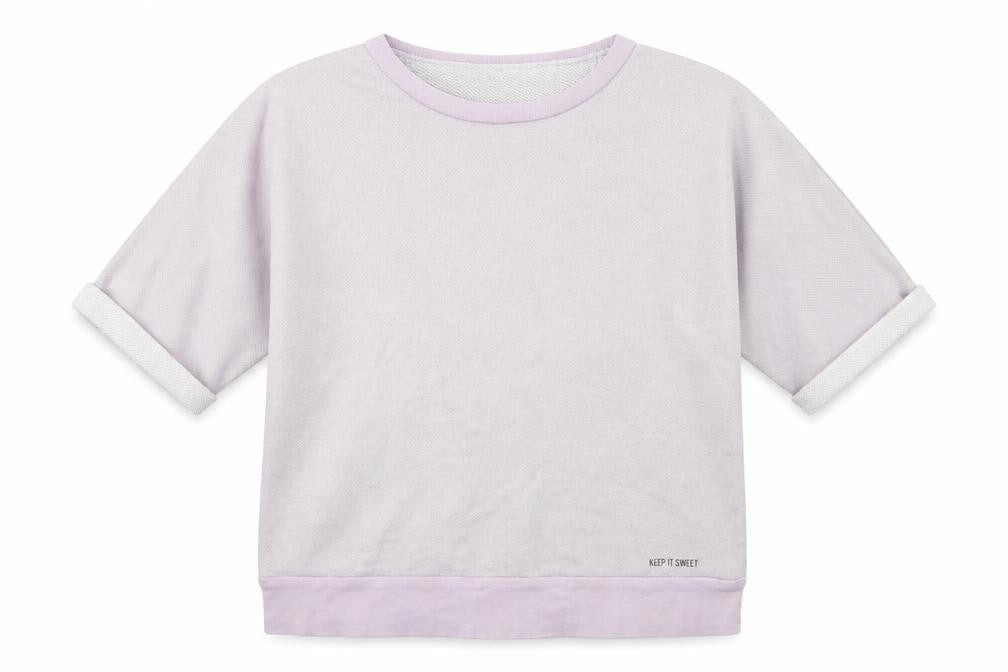 Front view of fiftyfive women’s purple basic casual, size S