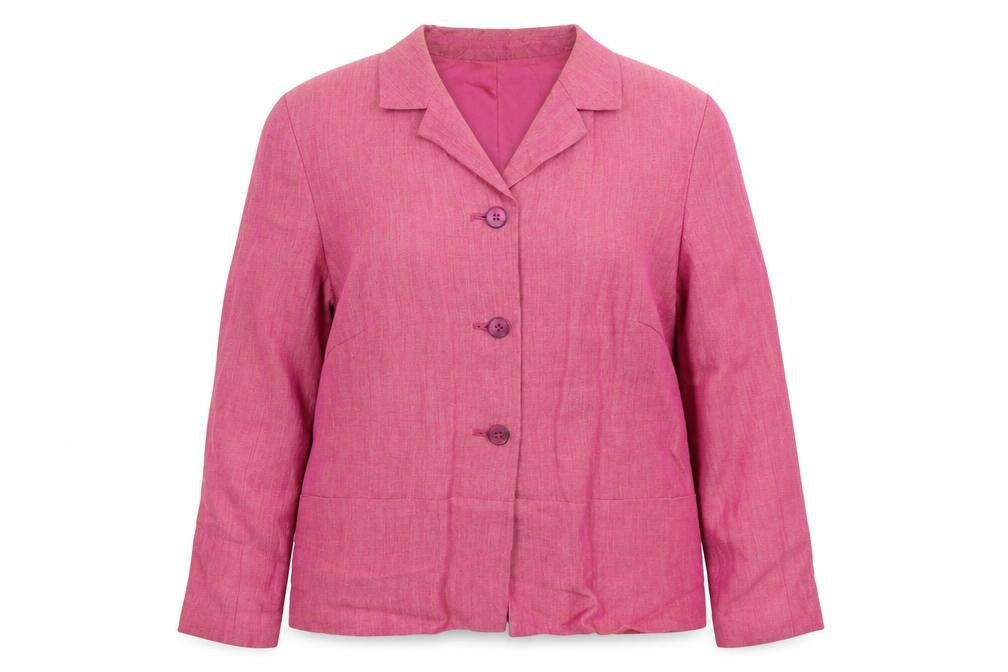 Front view of Marks & Spencer women’s pink jacket blazer, size UK 14