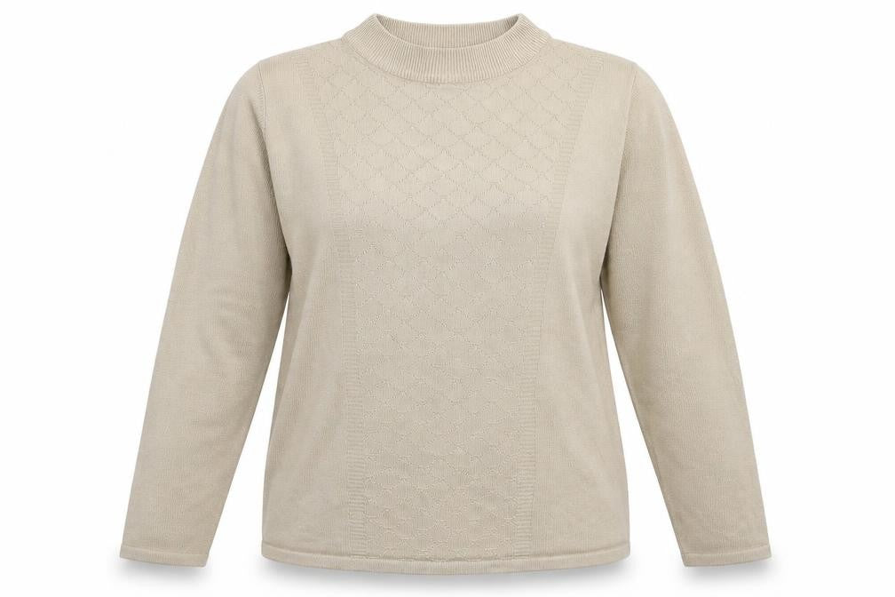 Front view of Casamia women’s grey knit jumper, size L