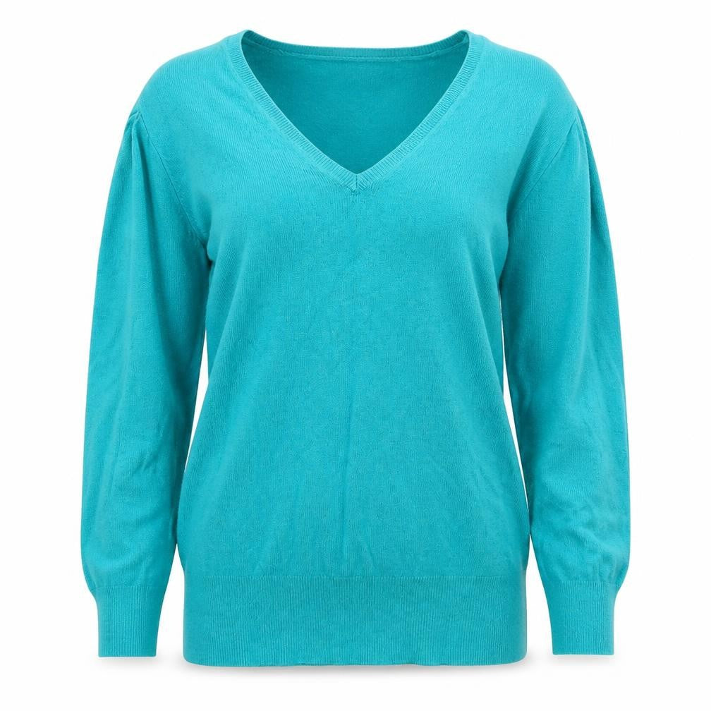 Front view of Dorothy Perkins women’s green knit jumper, size UK 8