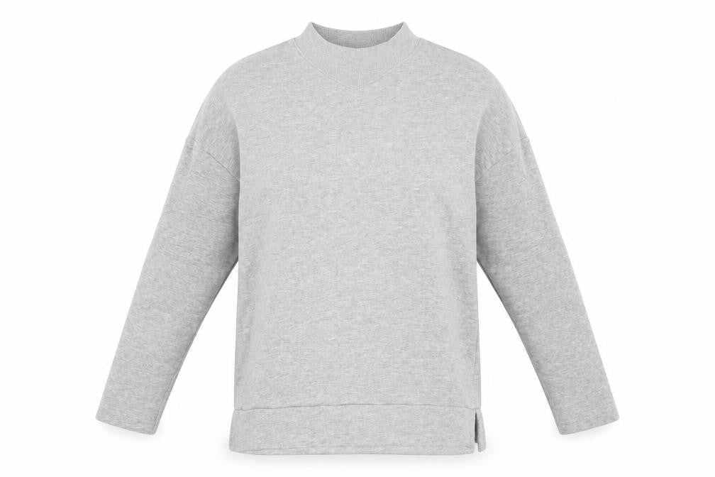 Front view of Tu women’s grey pullover sweatshirt, size UK 8