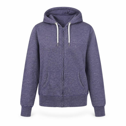 Front view of New Look women’s blue full zip jumper, size UK 8