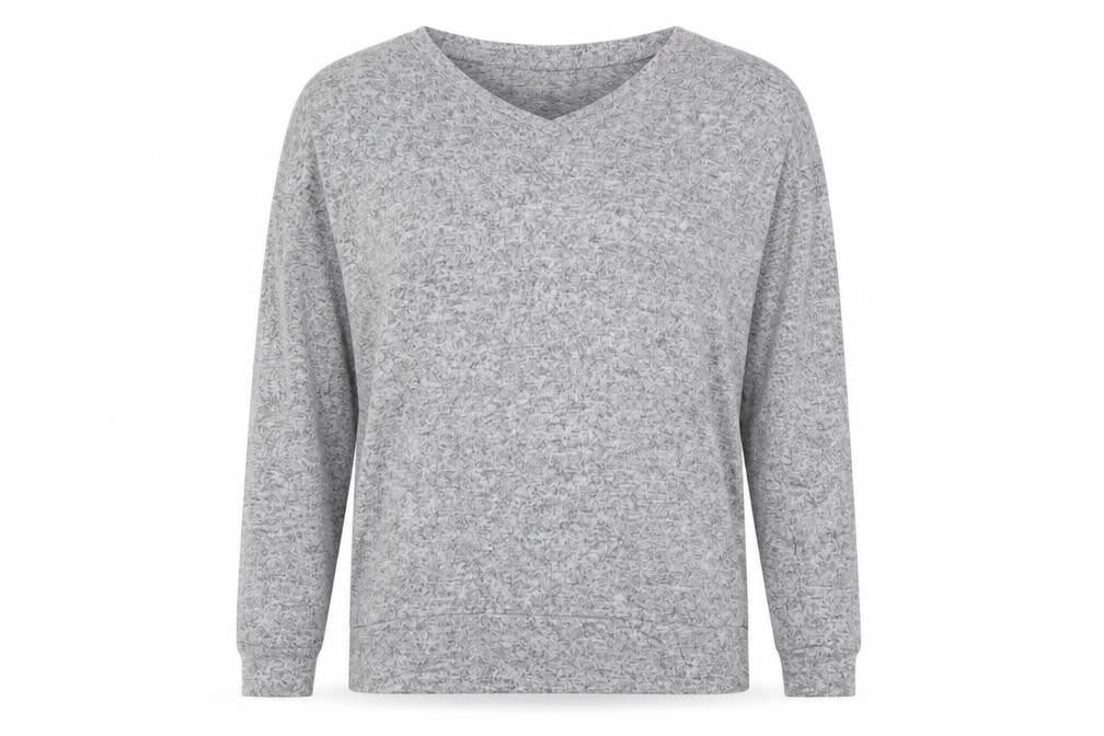 Front view of Matalan women’s grey jumper, size UK 10
