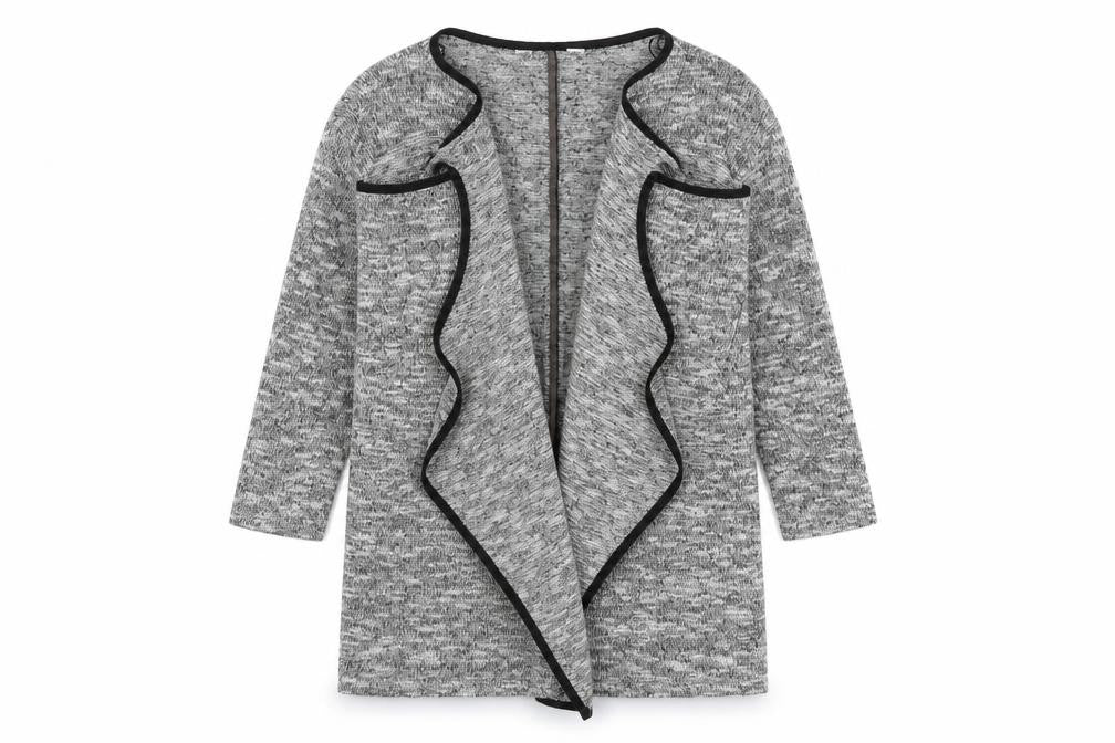 Front view of Miss Selfridge women’s grey cardigan jumper, size M